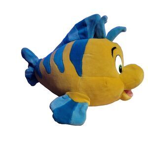 Vintage Mattel 24” Large Jumbo Disney Little Mermaid Flounder Plush Fish Stuffed